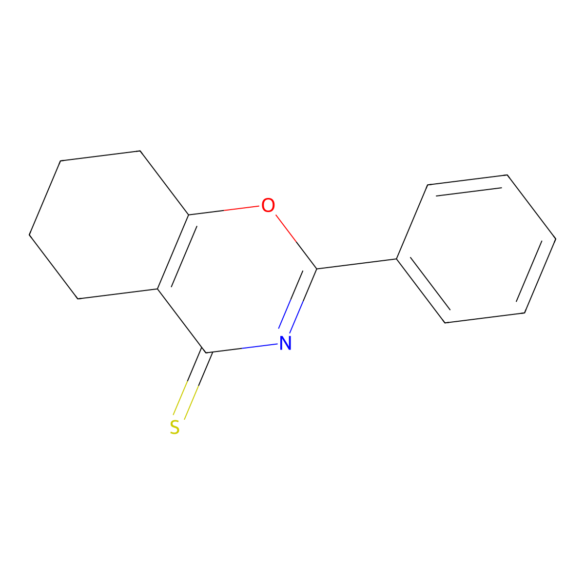 2-Phenyl-5,6,7,8-tetrahydro-benzo(E)(1,3)oxazine-4-thione molecular structure, CAS 5185-14-8