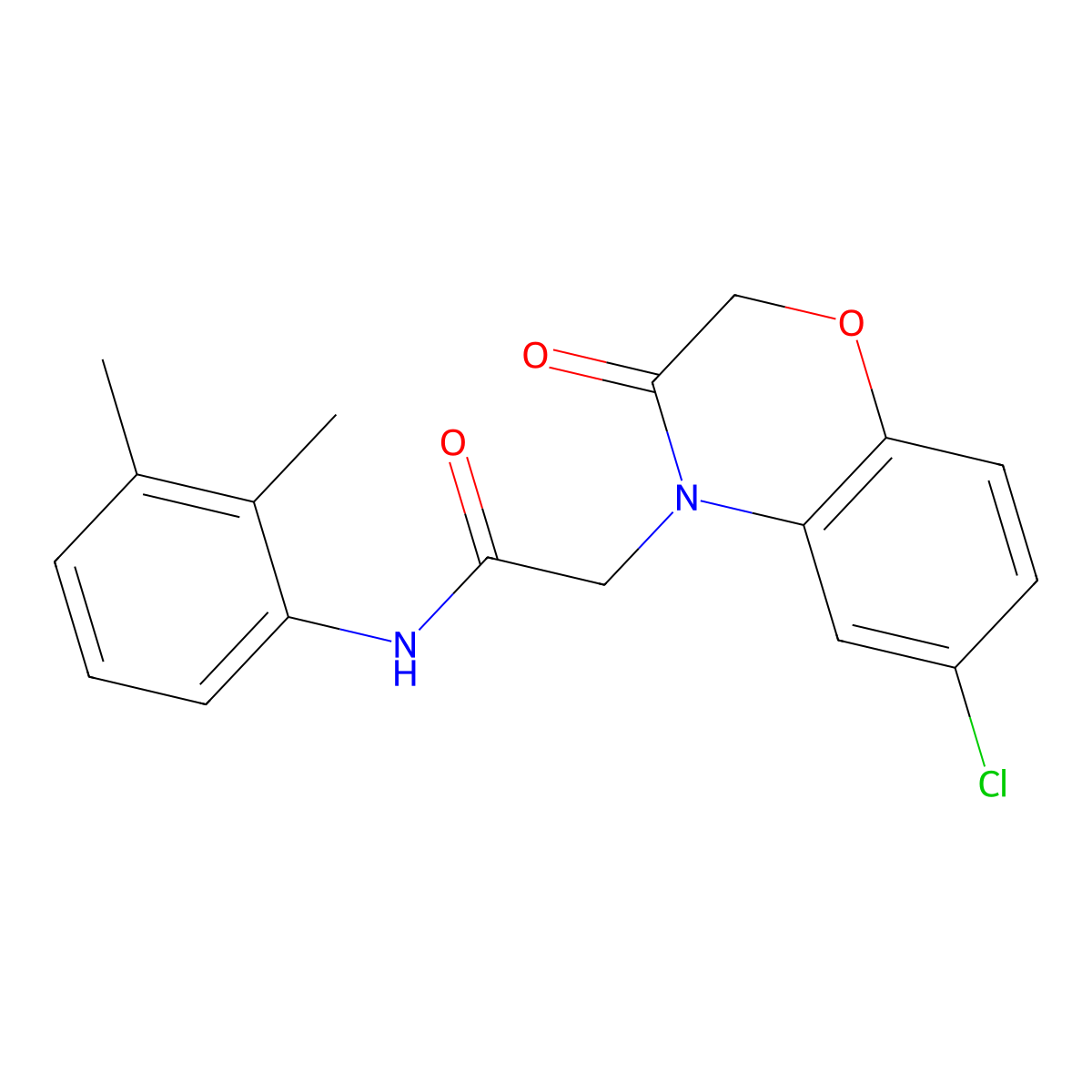 2-(6-chloro-3-oxo-1,4-benzoxazin-4-yl)-N-(2,3-dimethylphenyl)acetamide molecular structure, CAS 5185-49-9