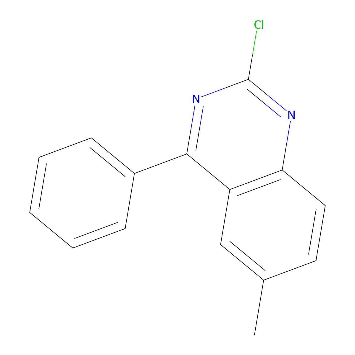 2-Chloro-6-methyl-4-phenylquinazoline molecular structure, CAS 5185-55-7