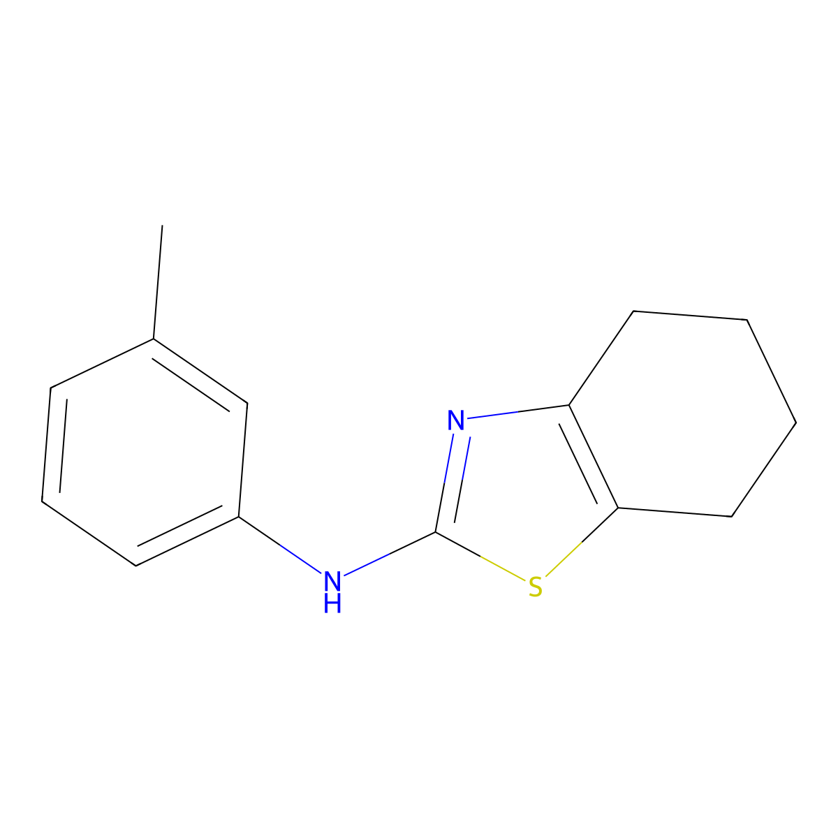 (4,5,6,7-Tetrahydro-benzothiazol-2-yl)-m-tolyl-amine molecular structure, CAS 5185-56-8