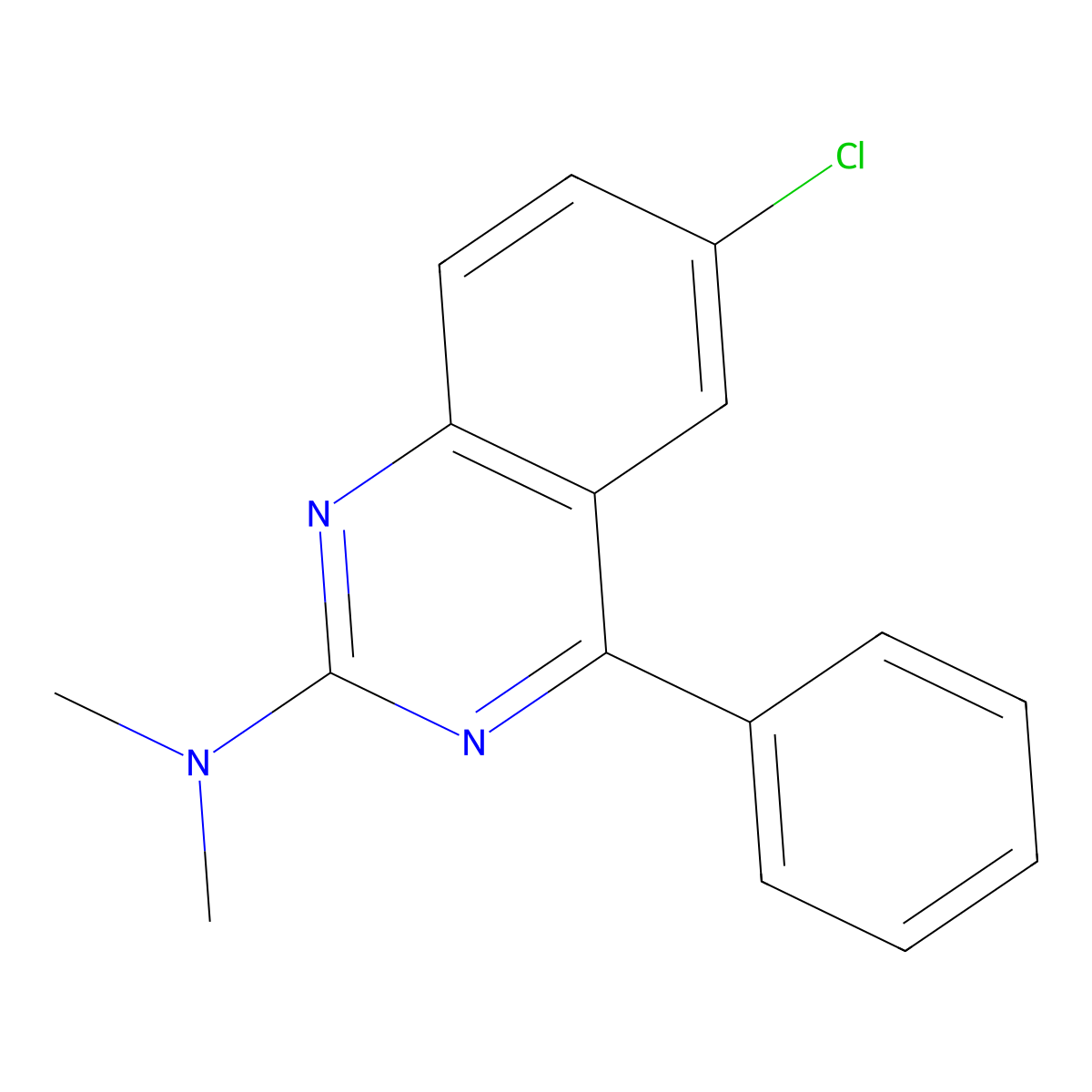 6-chloro-N,N-dimethyl-4-phenylquinazolin-2-amine molecular structure, CAS 5185-61-5