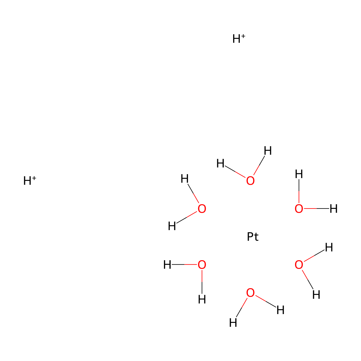 Hydrogen hexahydroxyplatinate(IV) molecular structure, CAS 51850-20-5