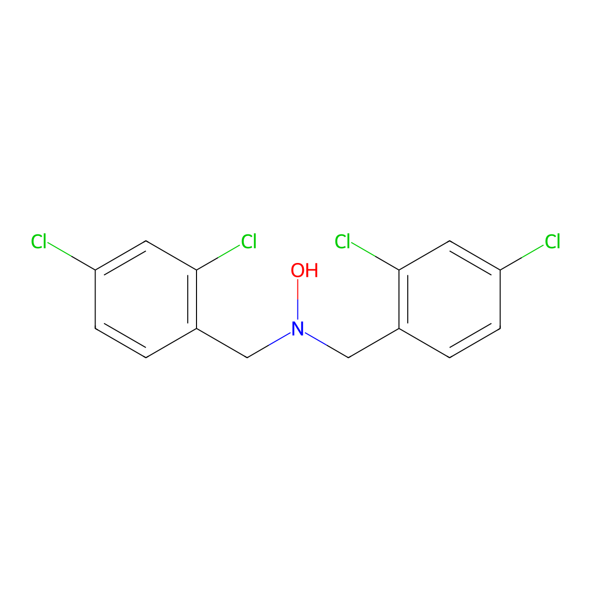 2,4-Dichloro-N-[(2,4-dichlorophenyl)methyl]-N-hydroxybenzenemethanamine molecular structure, CAS 51850-95-4