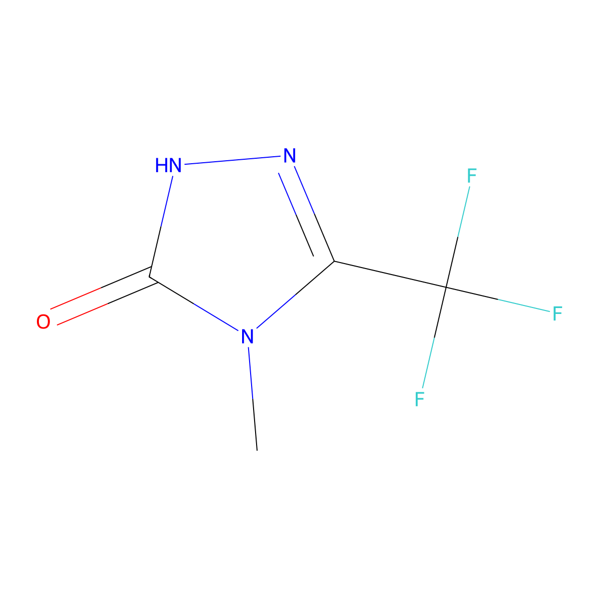 4-methyl-5-trifluoromethyl-2,4-dihydro-3H-1,2,4-triazol-3-one molecular structure, CAS 51856-10-1