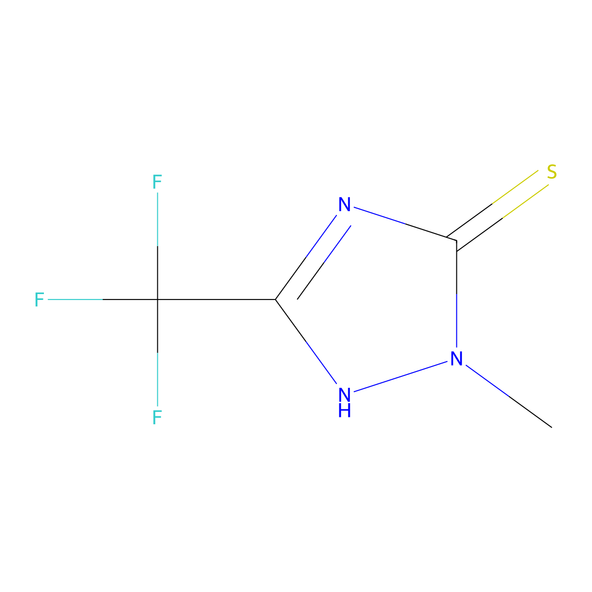 5-mercapto-1-methyl-3-(trifluoromethyl)-1H-1,2,4-triazole molecular structure, CAS 51856-18-9