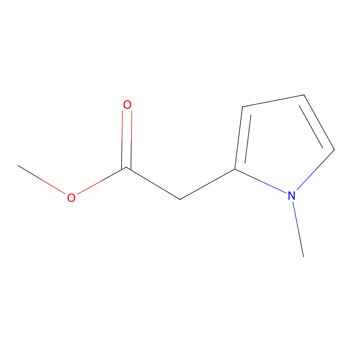 Methyl 1-methylpyrrol-2-acetate molecular structure, CAS 51856-79-2