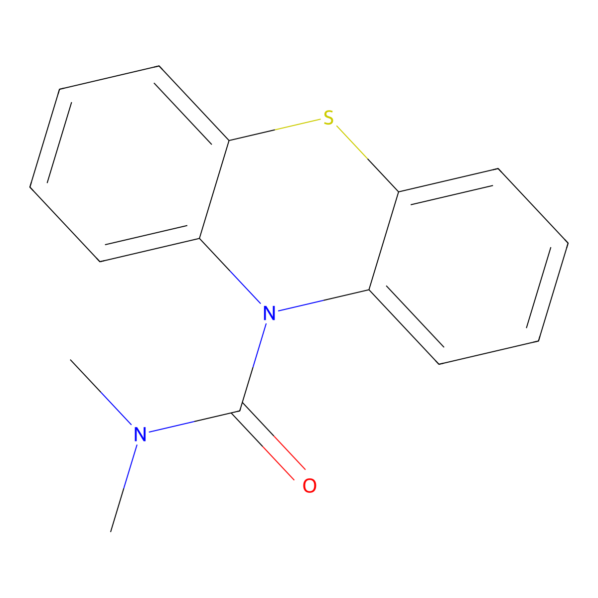 N,N-dimethyl-10H-phenothiazine-10-carboxamide molecular structure, CAS 51858-81-2