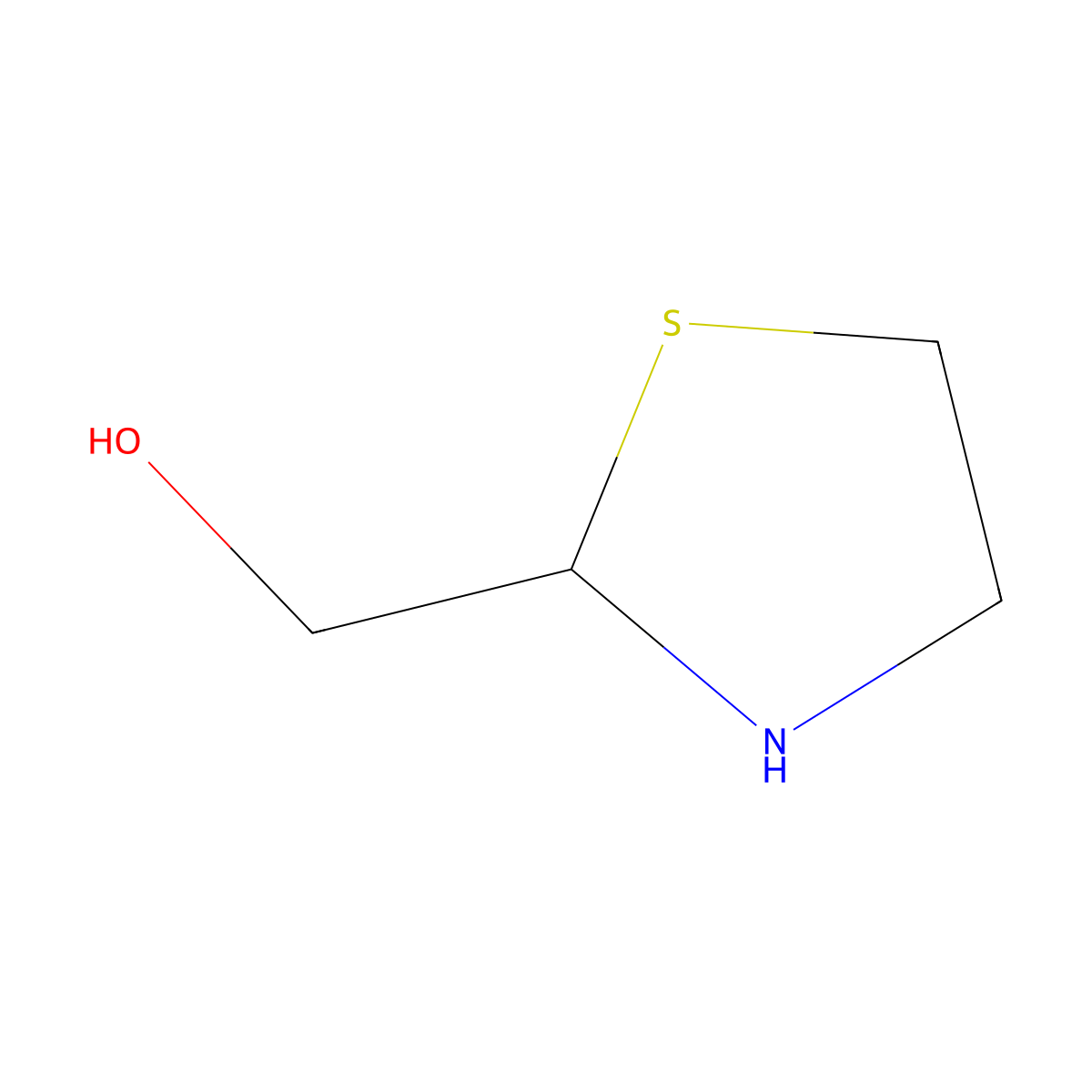 2-Thiazolidinemethanol molecular structure, CAS 51859-63-3