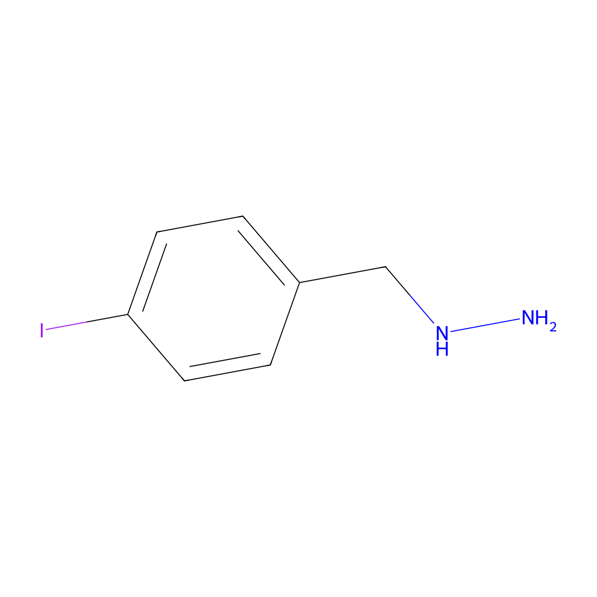 [(4-Iodophenyl)methyl]hydrazine molecular structure, CAS 51859-97-3