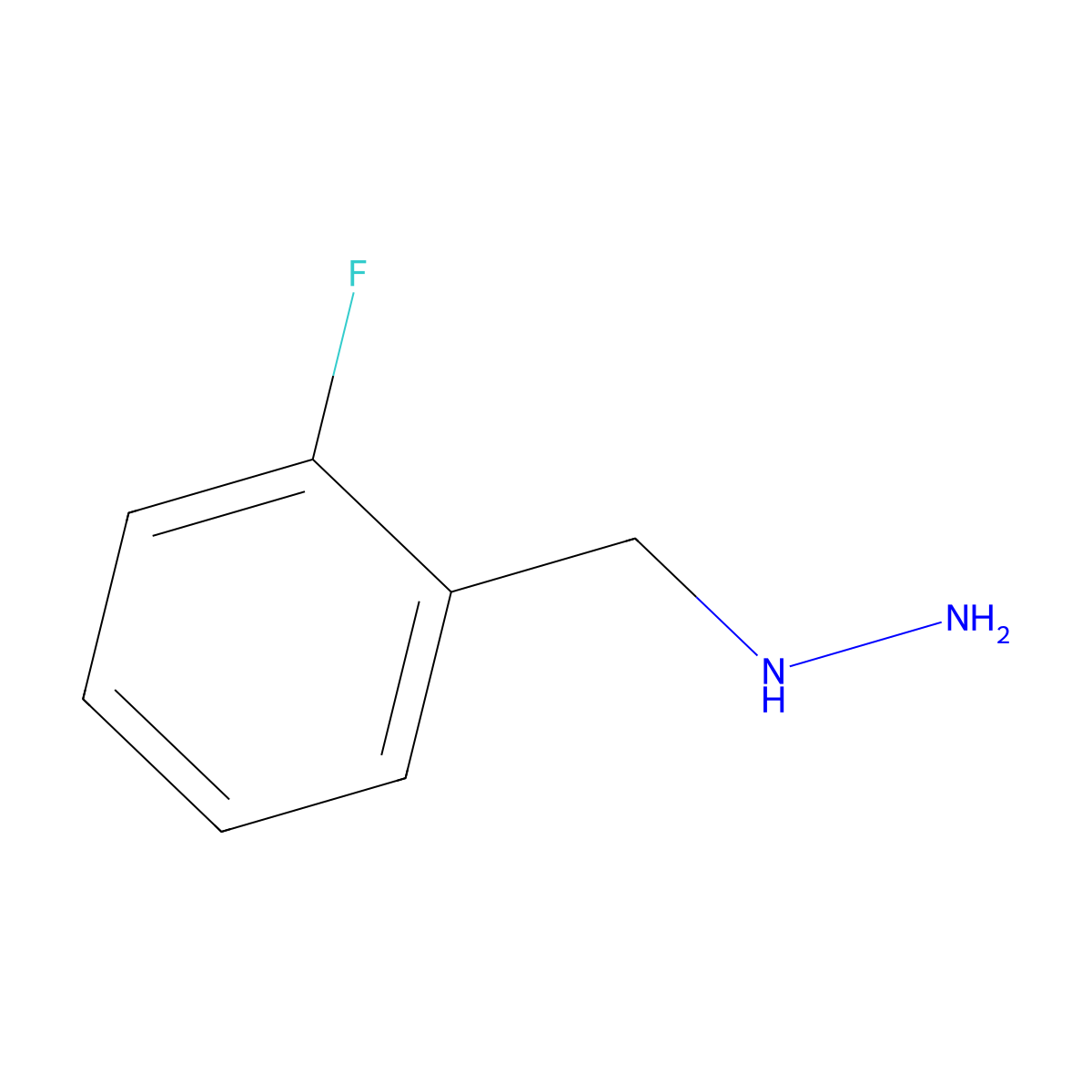 (2-Fluorobenzyl)hydrazine molecular structure, CAS 51859-98-4