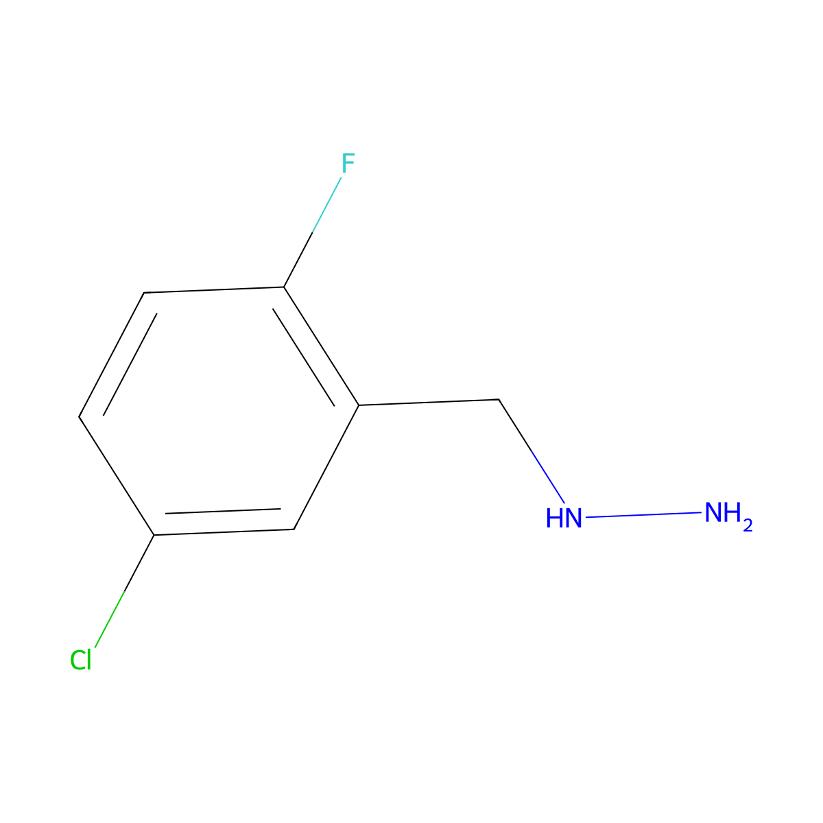 (5-Chloro-2-fluorobenzyl)hydrazine molecular structure, CAS 51859-99-5