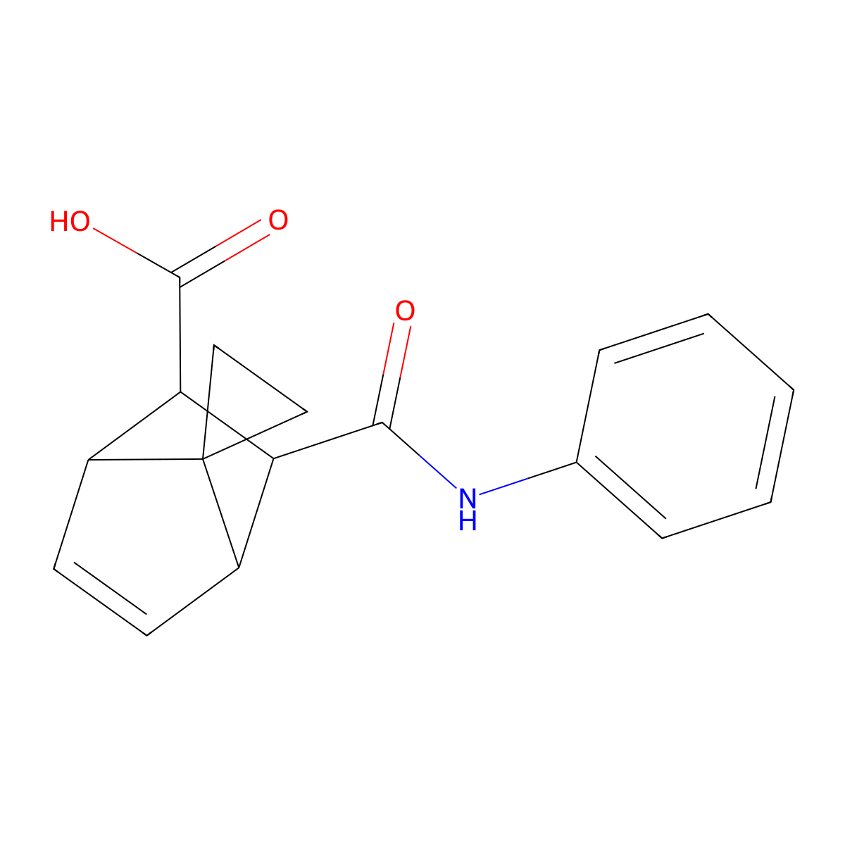 3-(Anilinocarbonyl)spiro[bicyclo[2.2.1]heptane-7,1'-cyclopropane]-5-ene-2-carboxylic acid molecular structure, CAS 5186-02-7