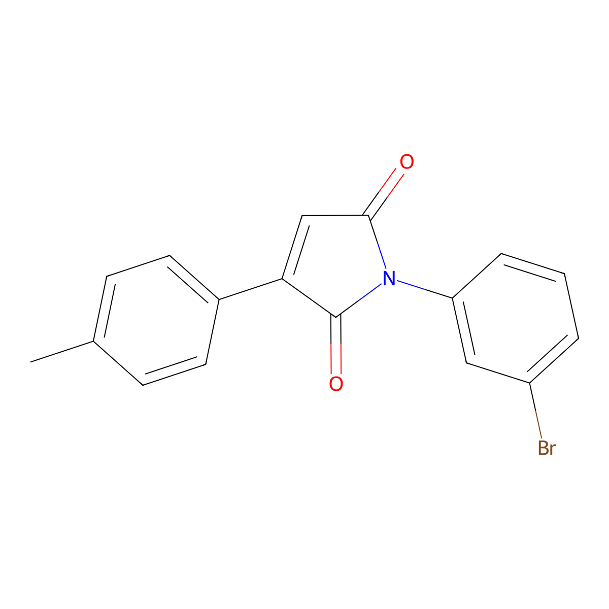 1-(3-Bromophenyl)-3-(4-methylphenyl)pyrrole-2,5-dione molecular structure, CAS 5186-11-8