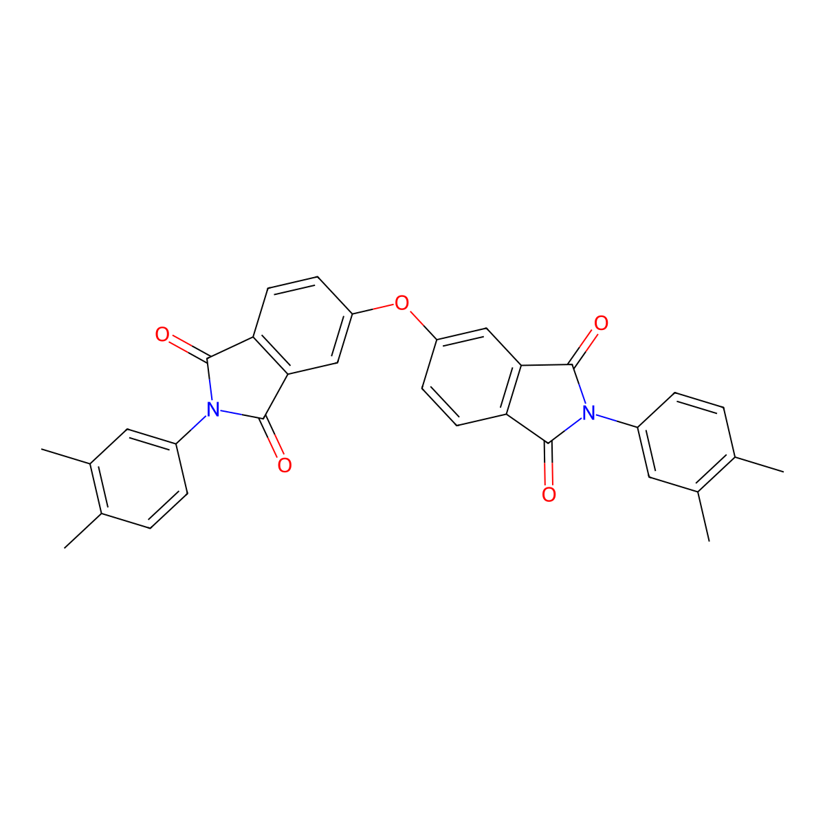 5,5'-oxybis[2-(3,4-dimethylphenyl)-1H-isoindole-1,3(2H)-dione] molecular structure, CAS 5186-51-6