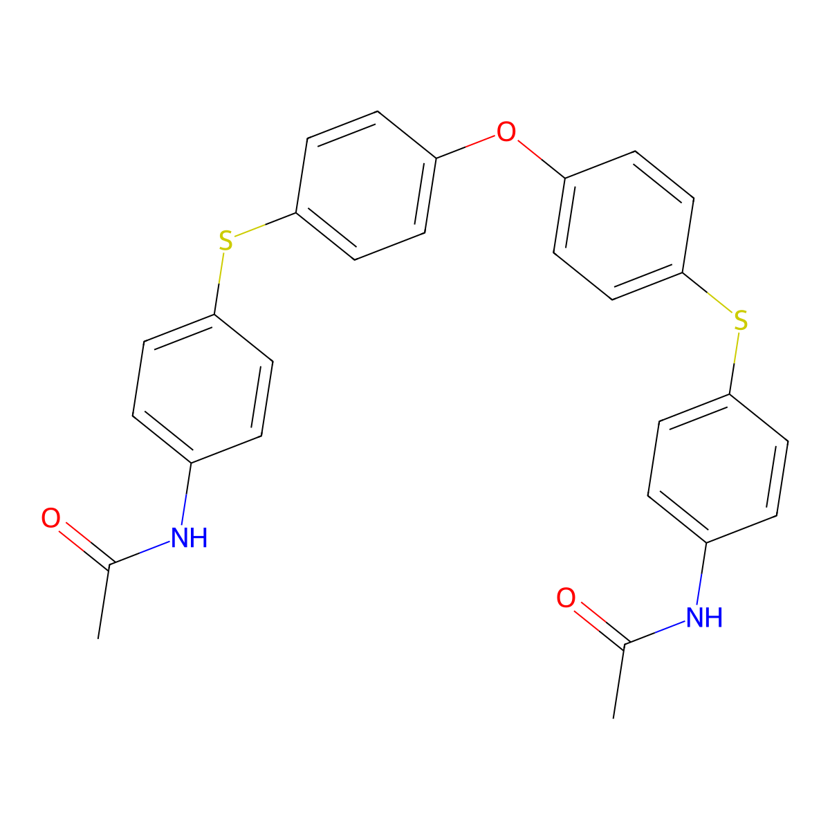 N-[4-[4-[4-(4-acetamidophenyl)sulfanylphenoxy]phenyl]sulfanylphenyl]acetamide molecular structure, CAS 5186-55-0