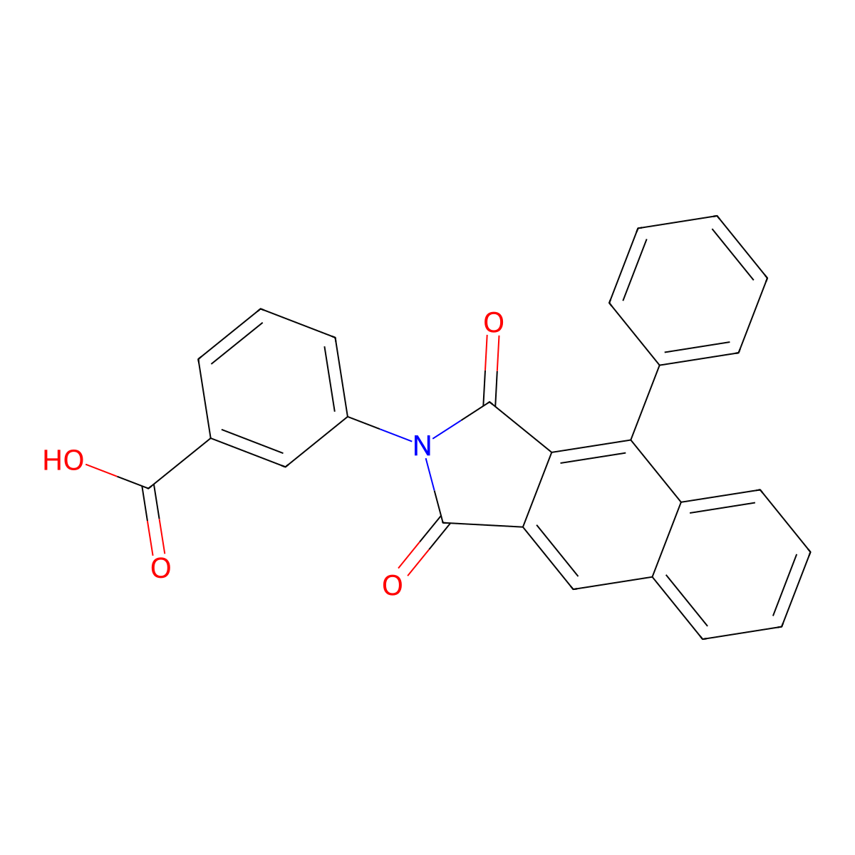 3-(1,3-Dioxo-4-phenylbenzo[f]isoindol-2-yl)benzoic acid molecular structure, CAS 5186-75-4