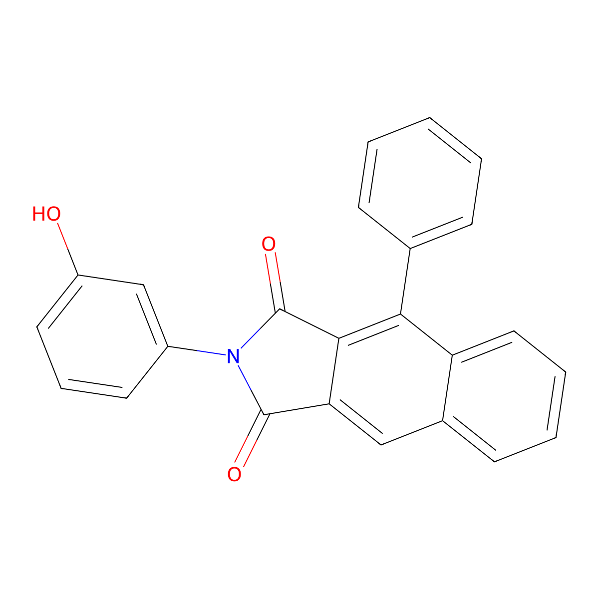 2-(3-Hydroxyphenyl)-4-phenylbenzo[f]isoindole-1,3-dione molecular structure, CAS 5186-77-6