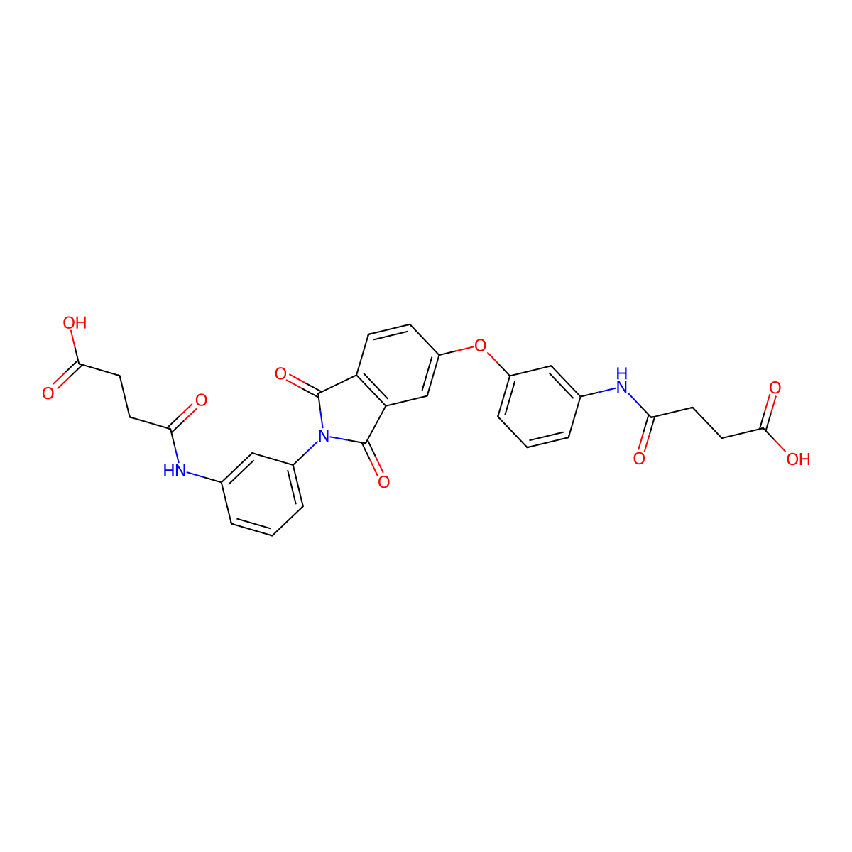 4-[3-[5-[3-(3-Carboxypropanoylamino)phenoxy]-1,3-dioxoisoindol-2-yl]anilino]-4-oxobutanoic acid molecular structure, CAS 5186-90-3