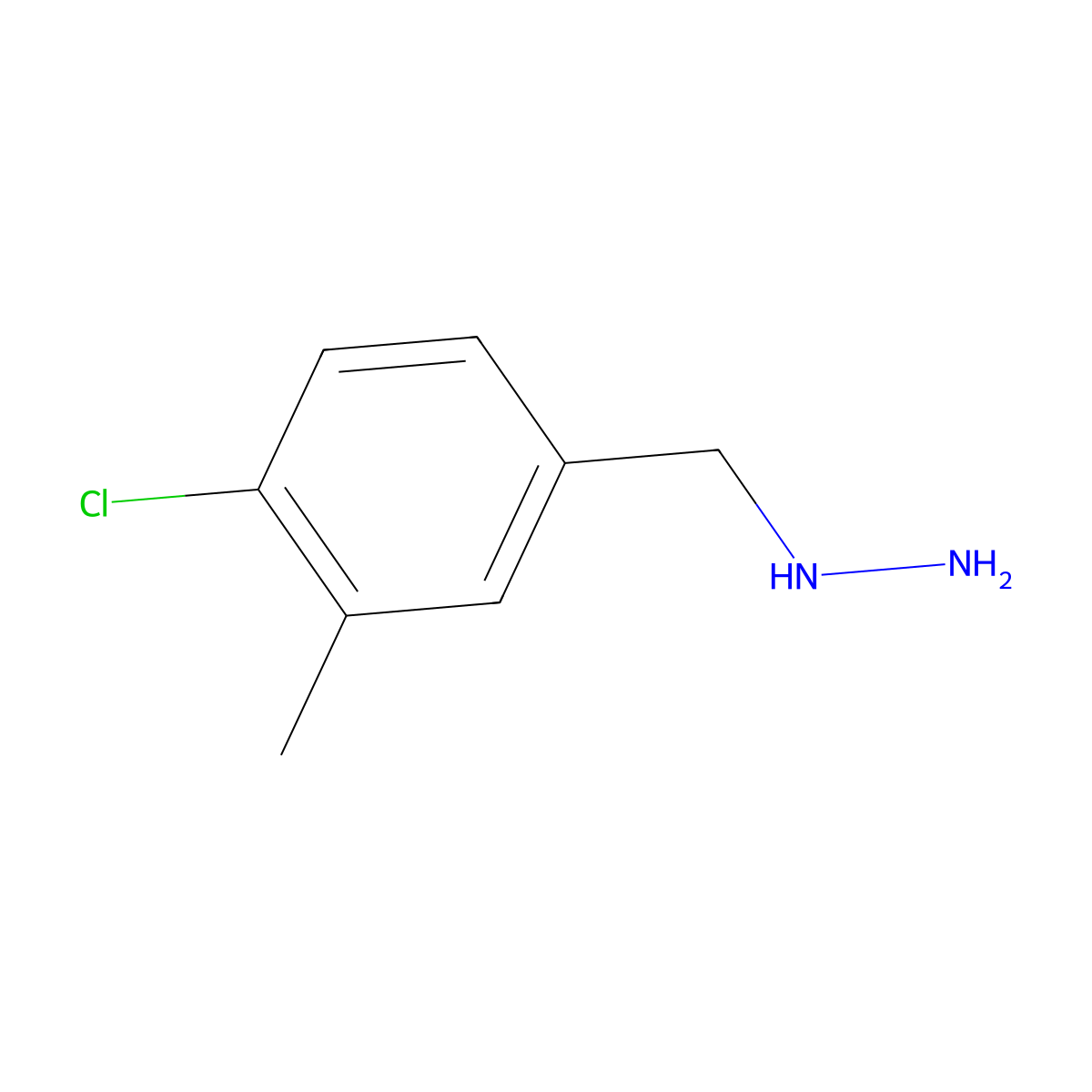 [(4-Chloro-3-methylphenyl)methyl]hydrazine molecular structure, CAS 51860-01-6