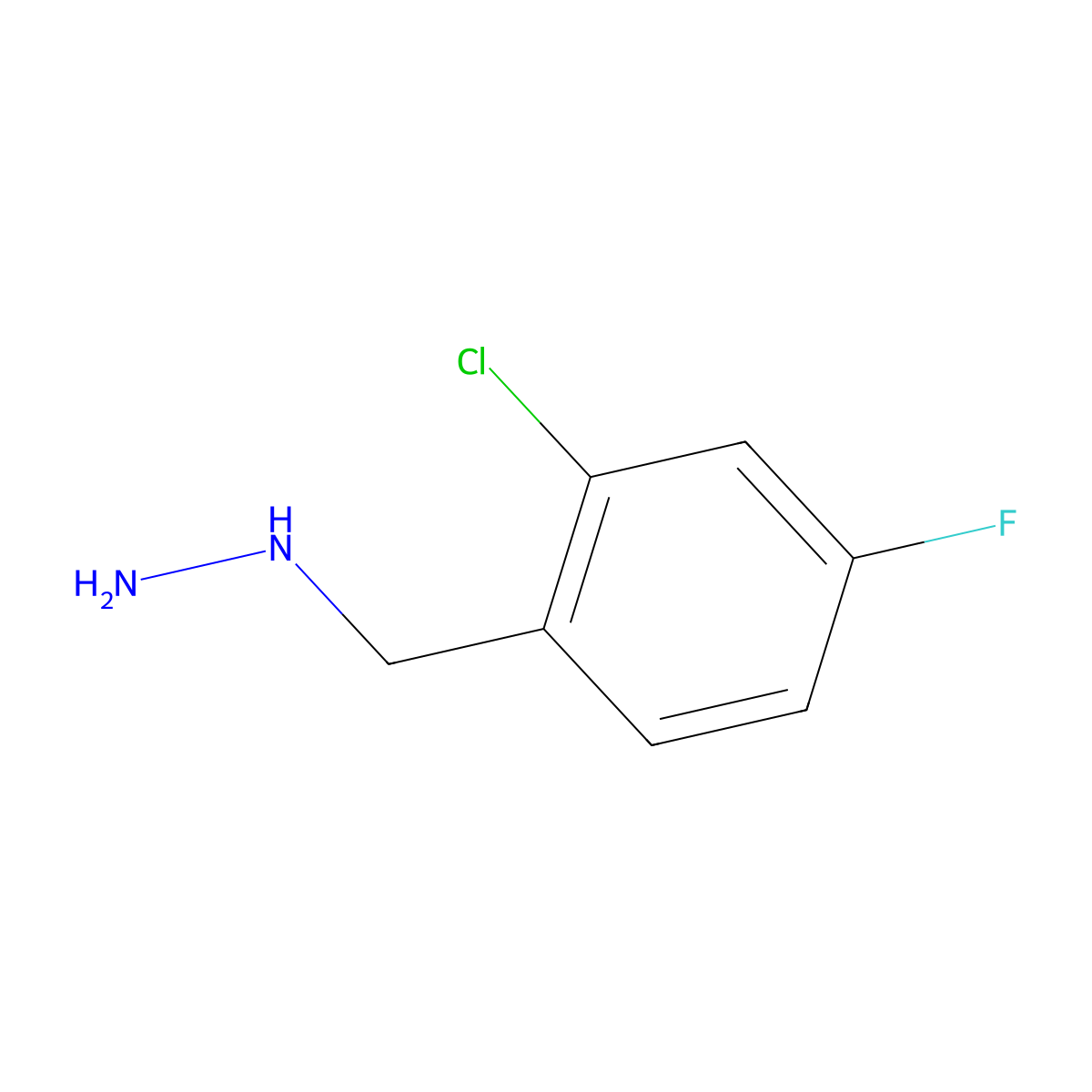 2-Chloro-4-fluoro-benzyl-hydrazine molecular structure, CAS 51860-05-0