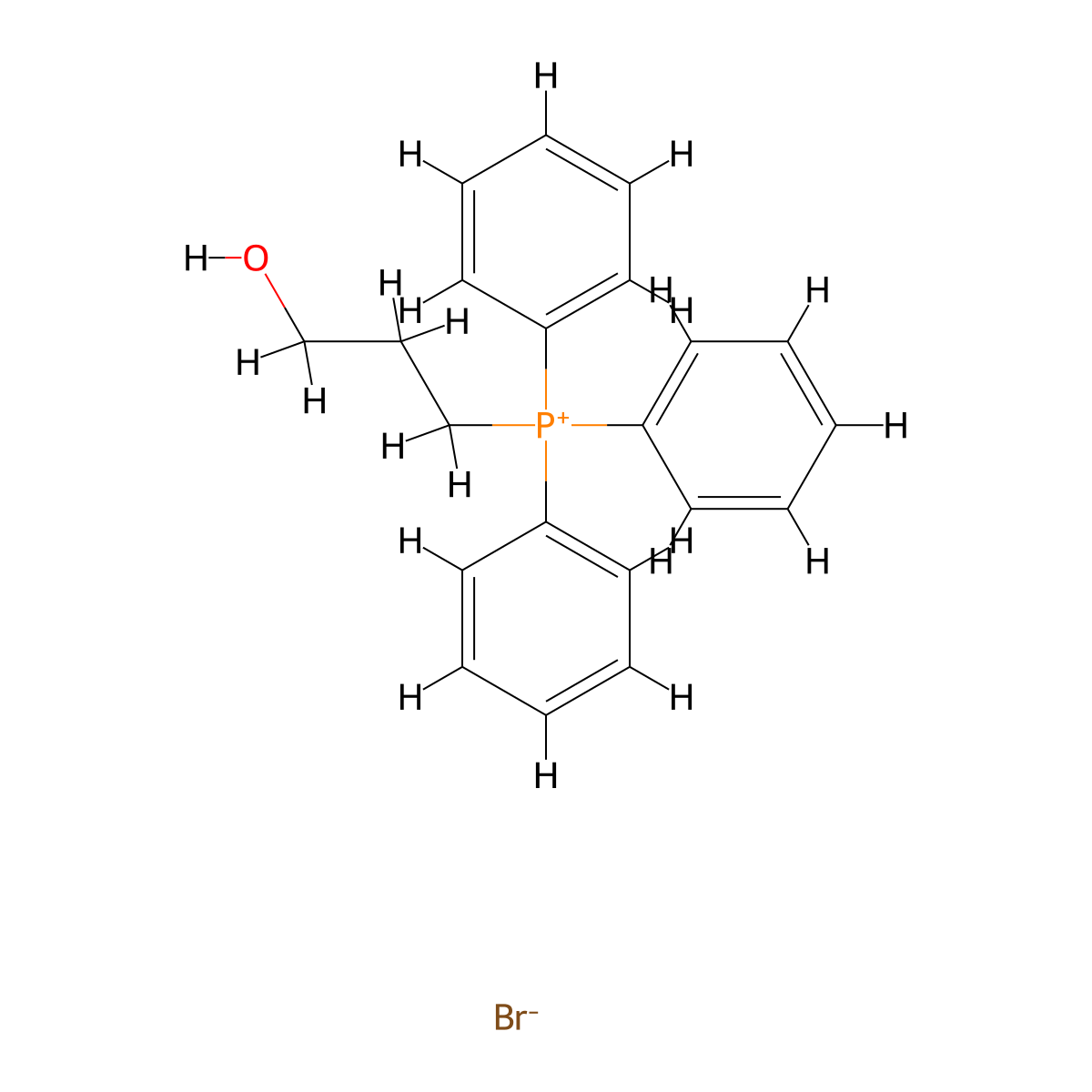 (3-Hydroxypropyl)triphenylphosphonium bromide molecular structure, CAS 51860-45-8