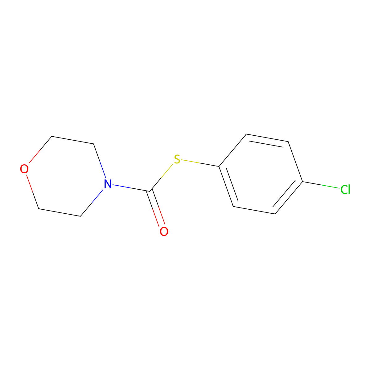 S-(4-chlorophenyl) morpholine-4-carbothioate molecular structure, CAS 51861-68-8