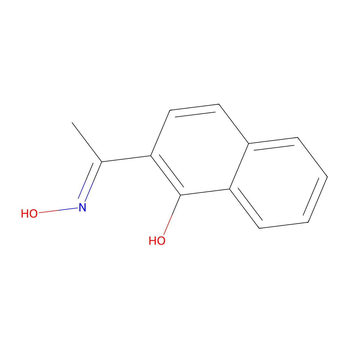 Ethanone, 1-(1-hydroxy-2-naphthalenyl)-, oxime molecular structure, CAS 51864-09-6