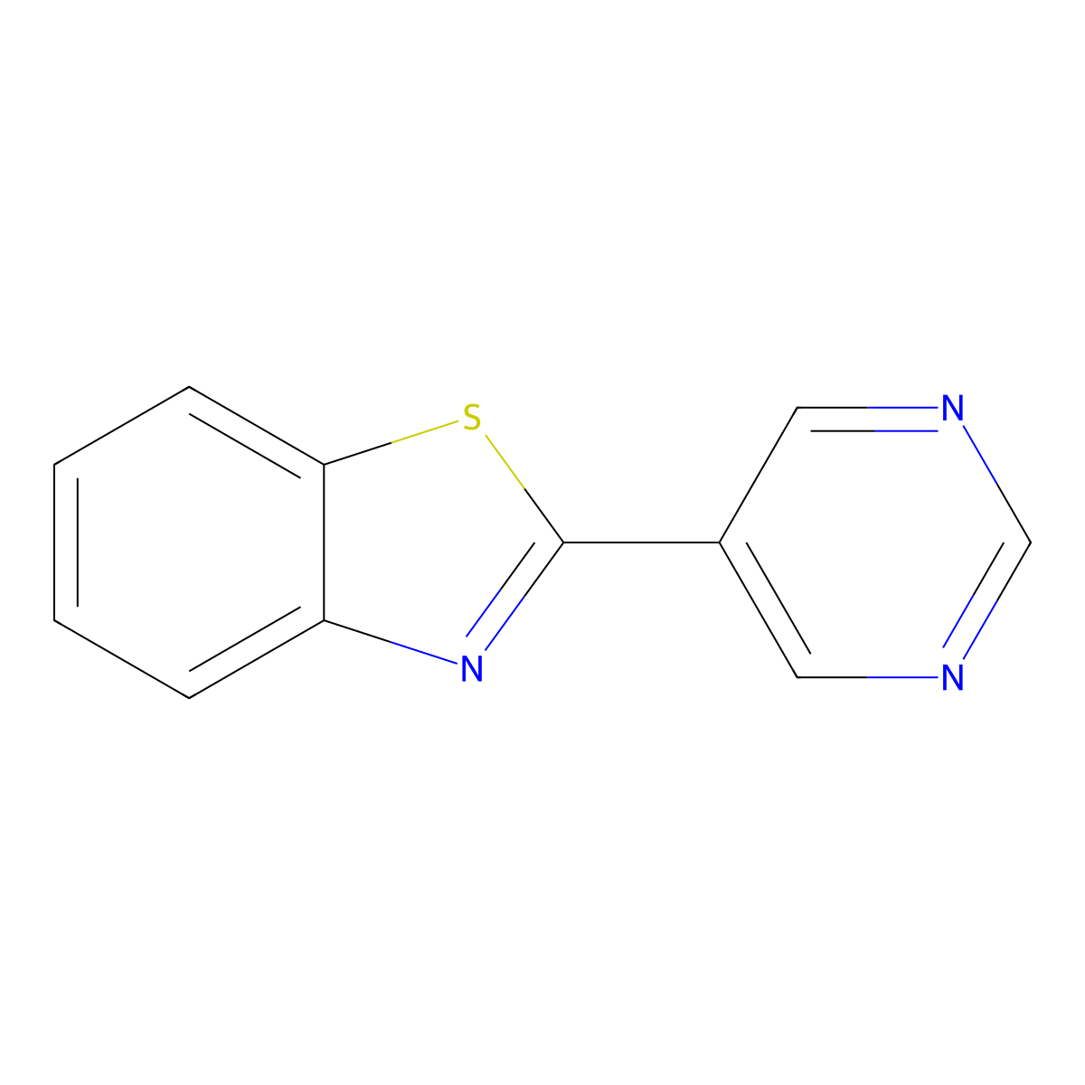 2-(Pyrimidin-5-yl)benzo[d]thiazole molecular structure, CAS 51864-22-3