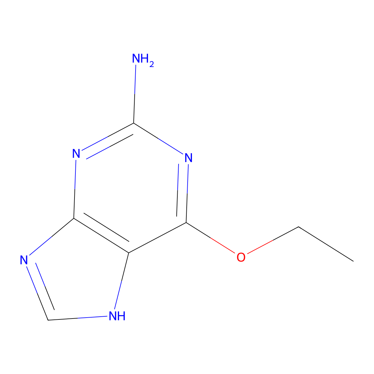 6-ethoxy-9H-purin-2-amine molecular structure, CAS 51866-19-4