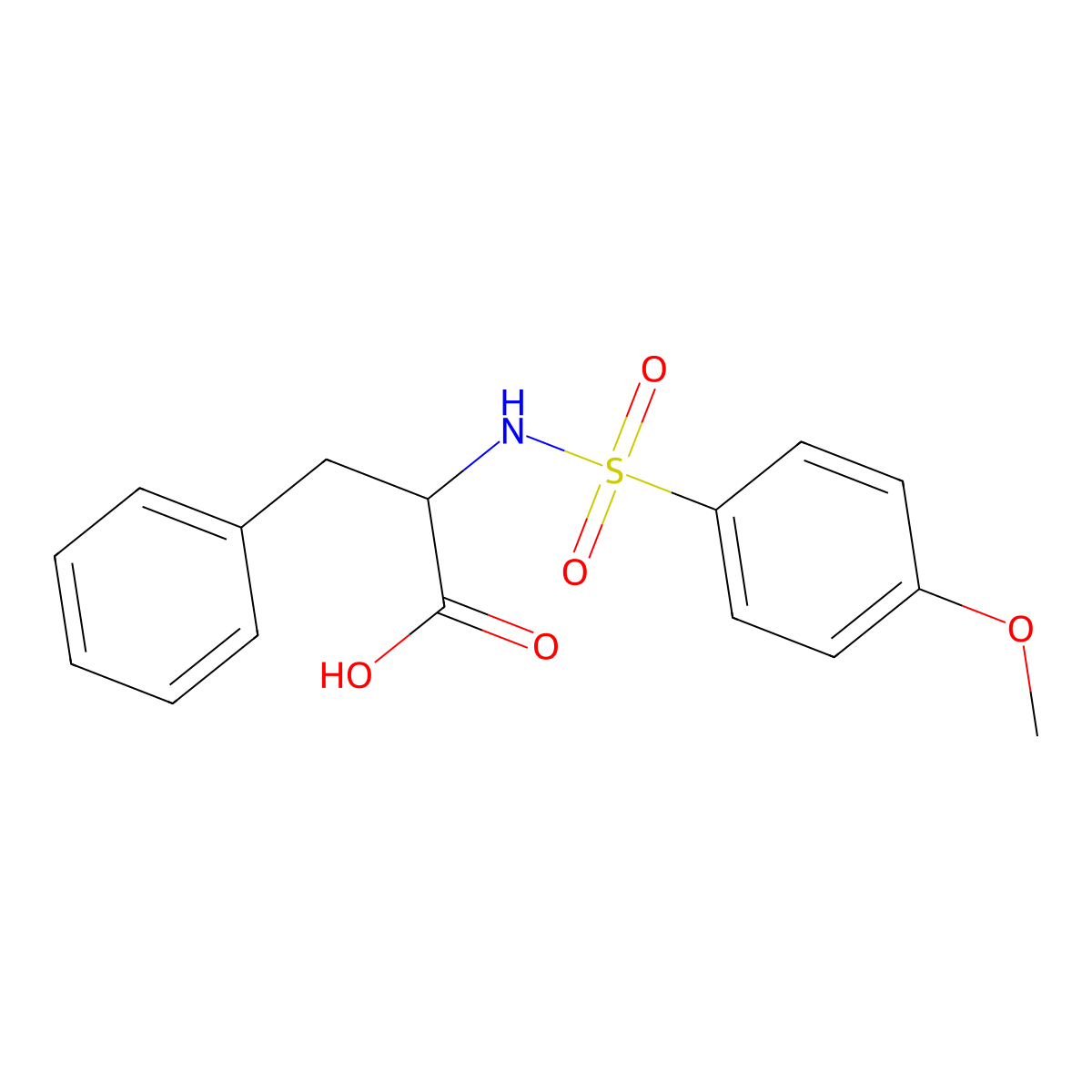 (2S)-2-[(4-methoxyphenyl)sulfonylamino]-3-phenylpropanoic acid molecular structure, CAS 51866-90-1