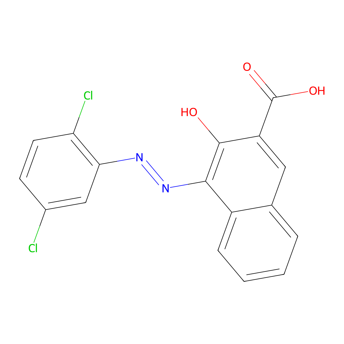 2-Naphthalenecarboxylic acid, 4-(2-(2,5-dichlorophenyl)diazenyl)-3-hydroxy- molecular structure, CAS 51867-77-7