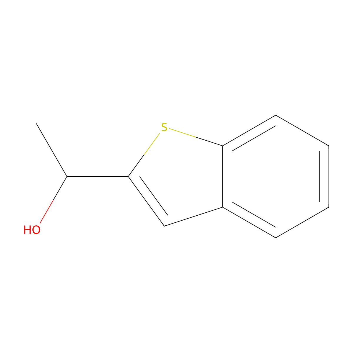 1-Benzo(b)thiophen-2-yl-ethanol molecular structure, CAS 51868-95-2