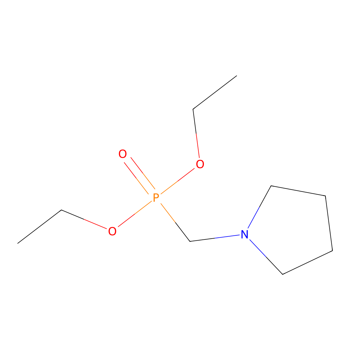 Diethyl (pyrrolidin-1-ylmethyl)phosphonate molecular structure, CAS 51868-96-3