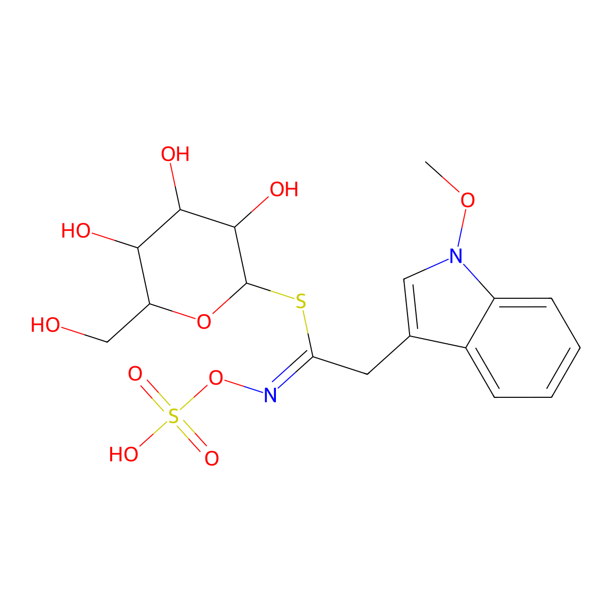 Neoglucobrassicin molecular structure, CAS 5187-84-8