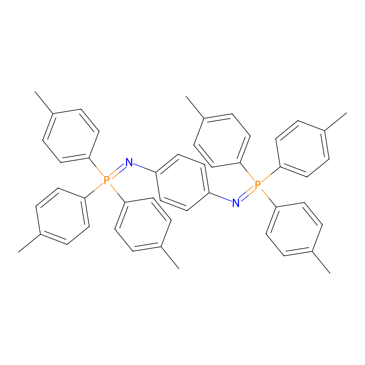N,n'-bis(tri-p-tolylphosphoranylidene)benzene-1,4-diamine molecular structure, CAS 51870-56-5