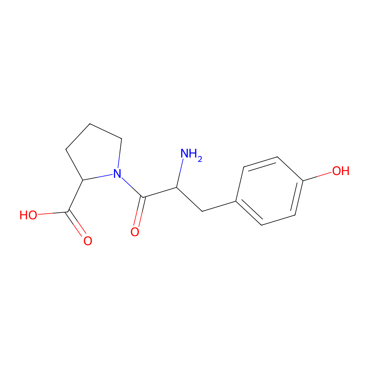 Tyrosyl-proline molecular structure, CAS 51871-47-7