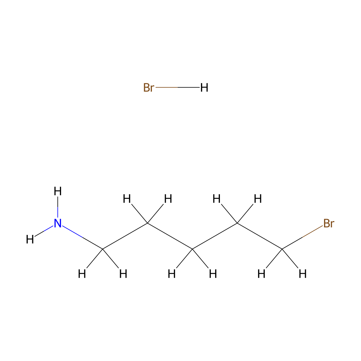 5-Bromopentan-1-amine hydrobromide molecular structure, CAS 51874-27-2