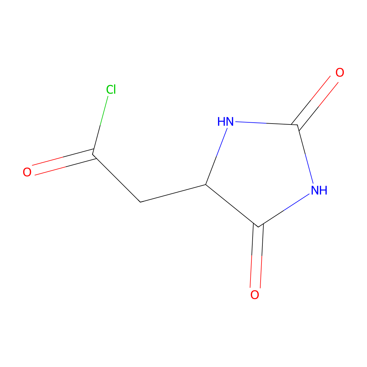(2,5-Dioxoimidazolidin-4-yl)acetyl chloride molecular structure, CAS 51876-11-0