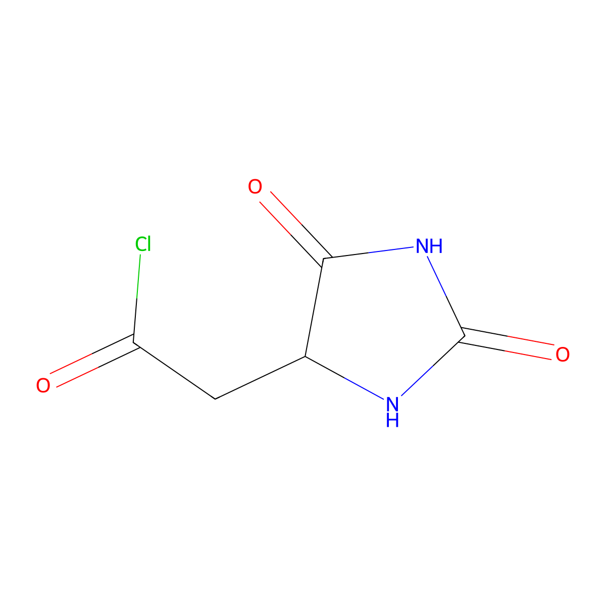 (2,5-Dioxoimidazolidin-4-yl)acetyl chloride molecular structure, CAS 51876-11-0