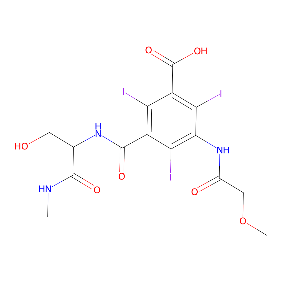 Ioseric acid molecular structure, CAS 51876-99-4