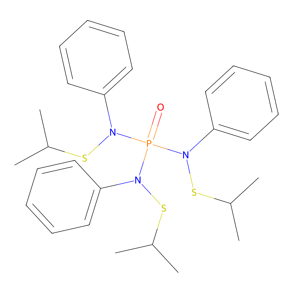 2-Propanesulfenamide, N,N',N''-phosphinylidynetris(N-phenyl- molecular structure, CAS 51877-44-2