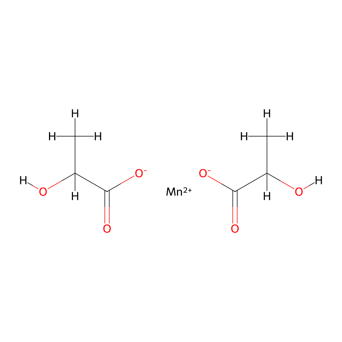 Manganese lactate molecular structure, CAS 51877-53-3
