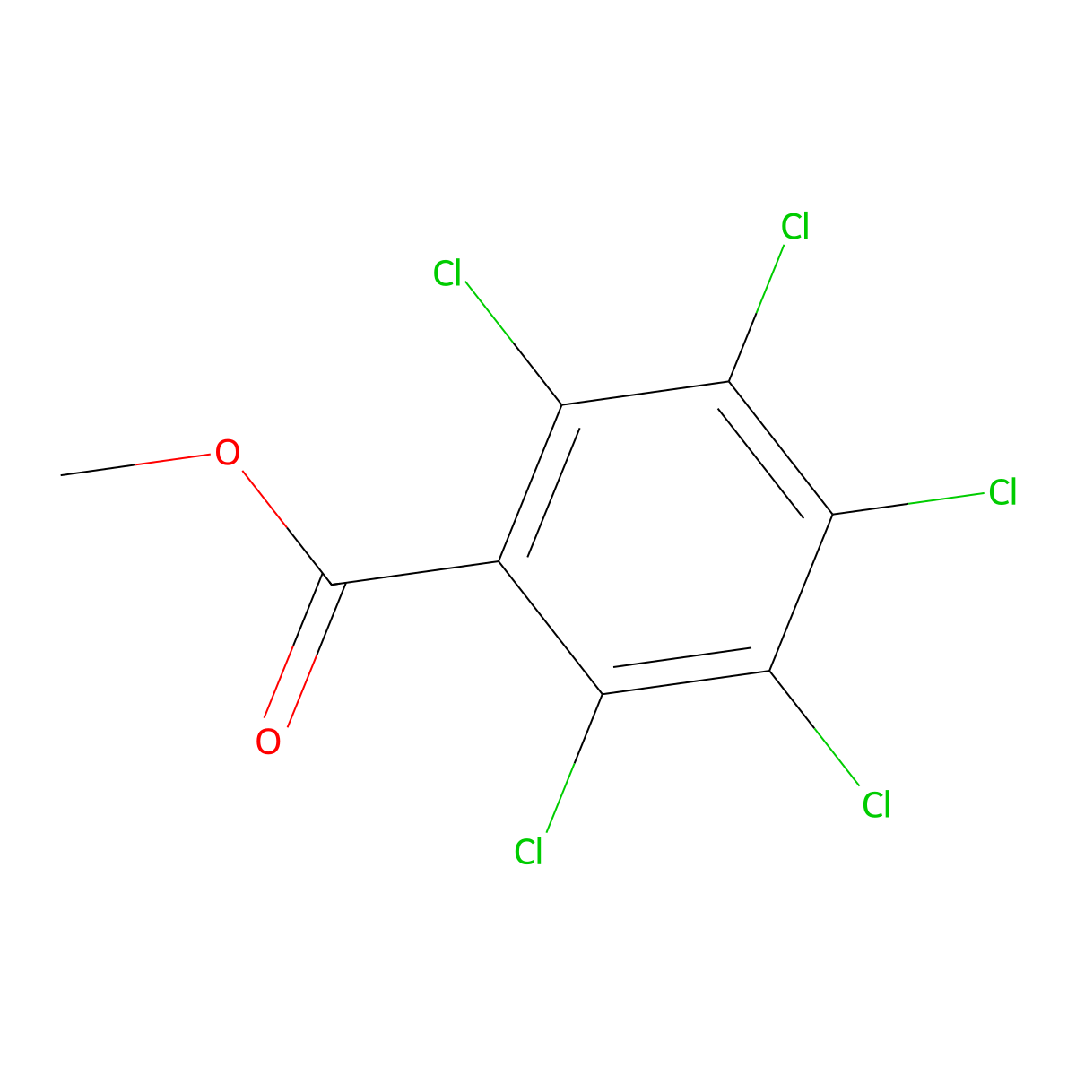 Methyl pentachlorobenzoate molecular structure, CAS 51877-62-4