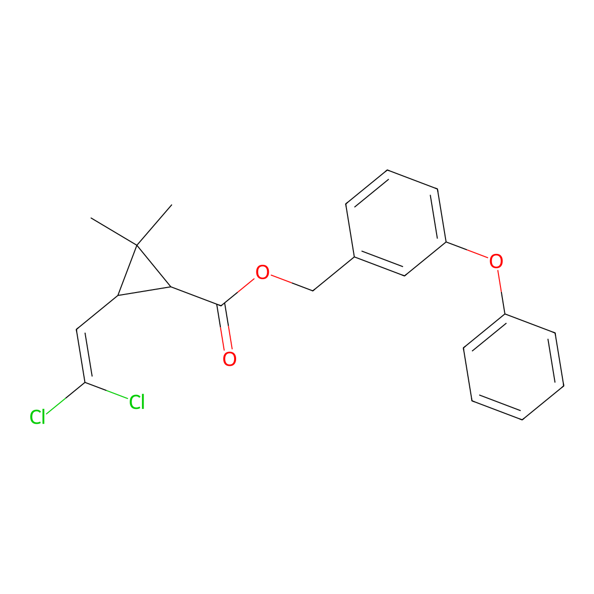 trans-Permethrin molecular structure, CAS 51877-74-8