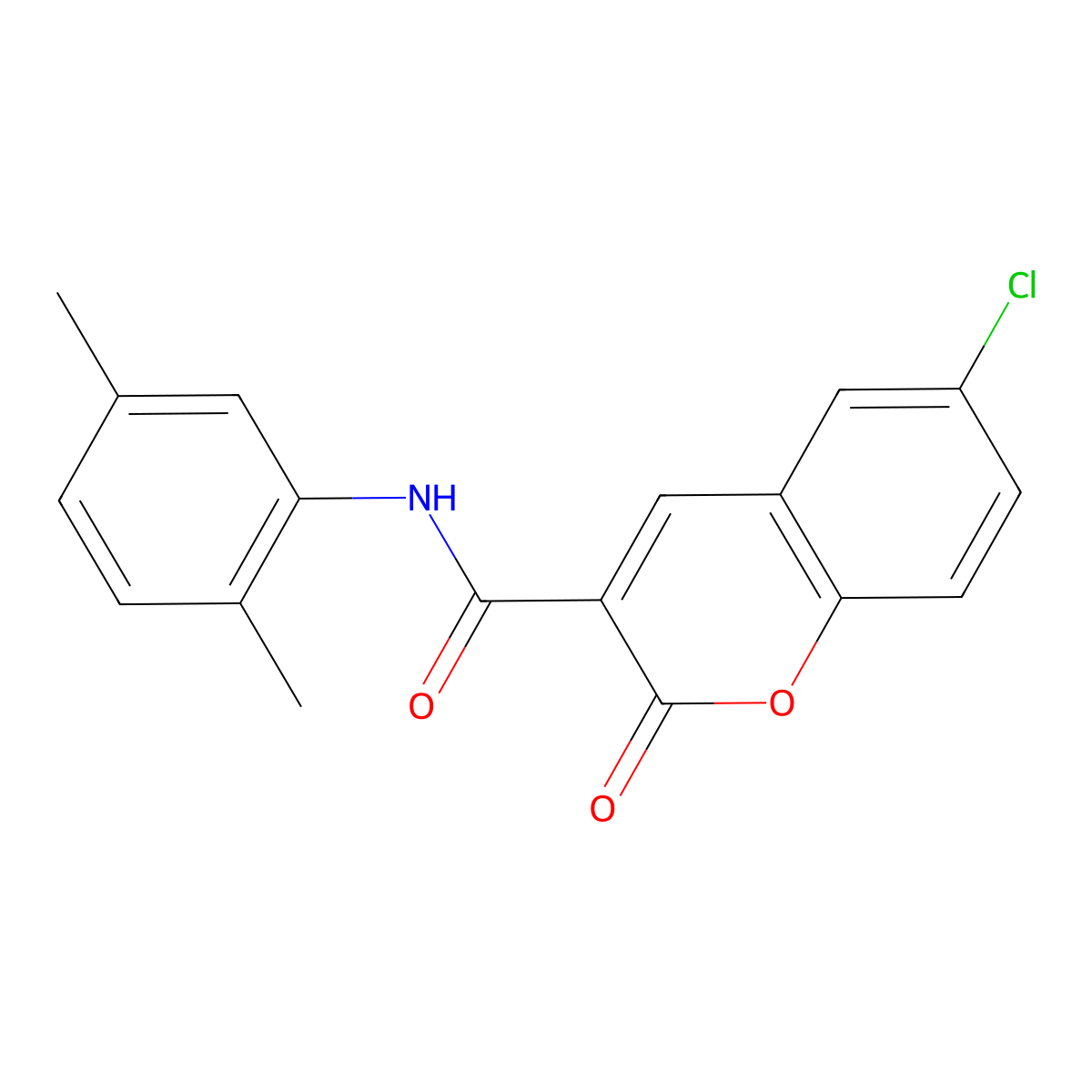 6-chloro-N-(2,5-dimethylphenyl)-2-oxochromene-3-carboxamide molecular structure, CAS 5188-54-5