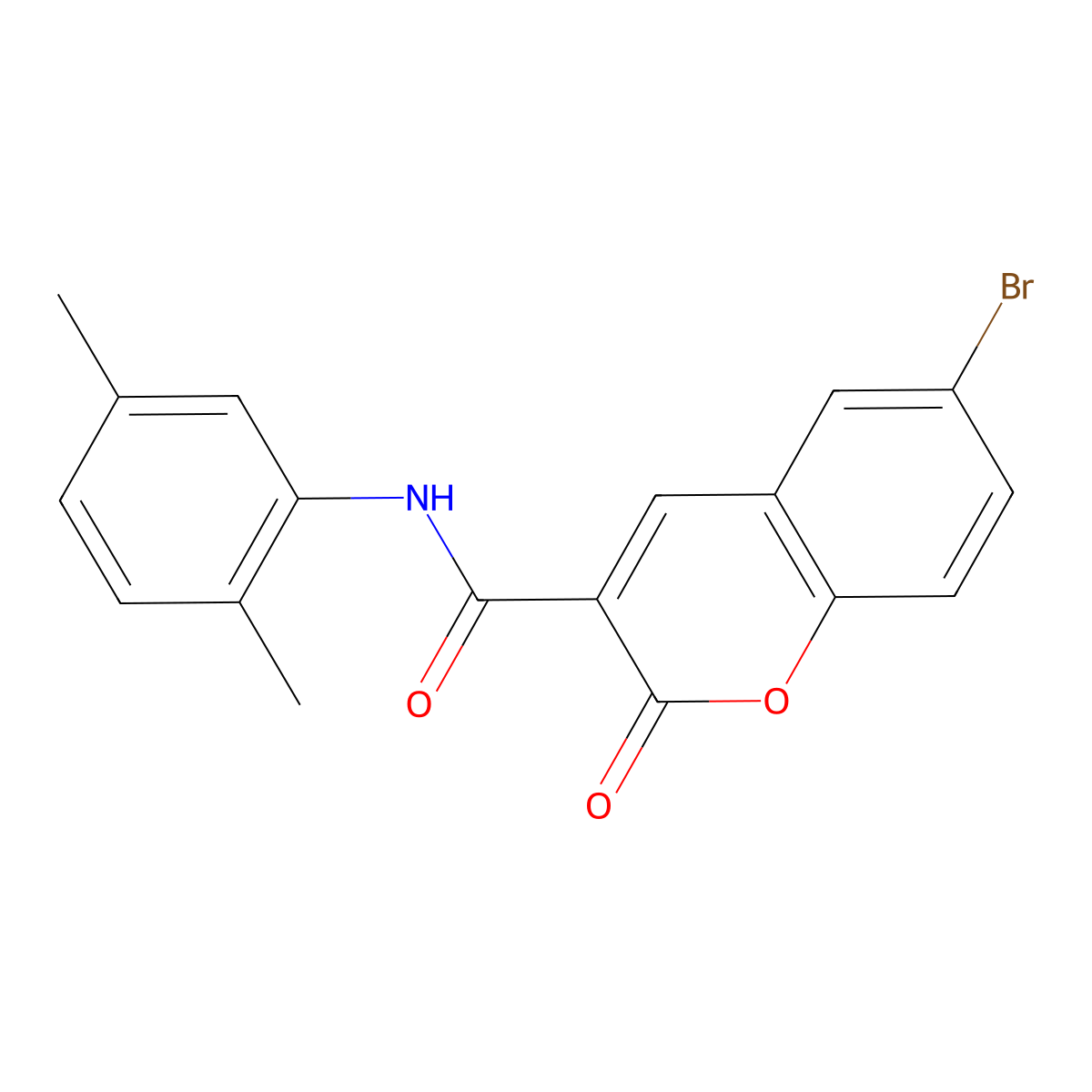 6-bromo-N-(2,5-dimethylphenyl)-2-oxo-2H-chromene-3-carboxamide molecular structure, CAS 5188-55-6