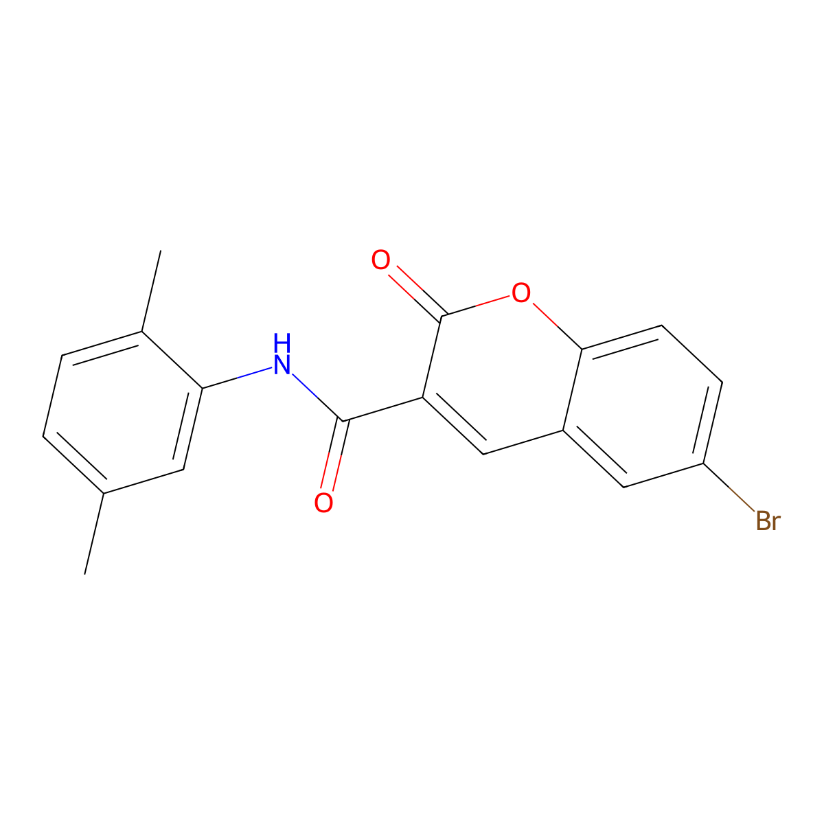 6-bromo-N-(2,5-dimethylphenyl)-2-oxo-2H-chromene-3-carboxamide molecular structure, CAS 5188-55-6