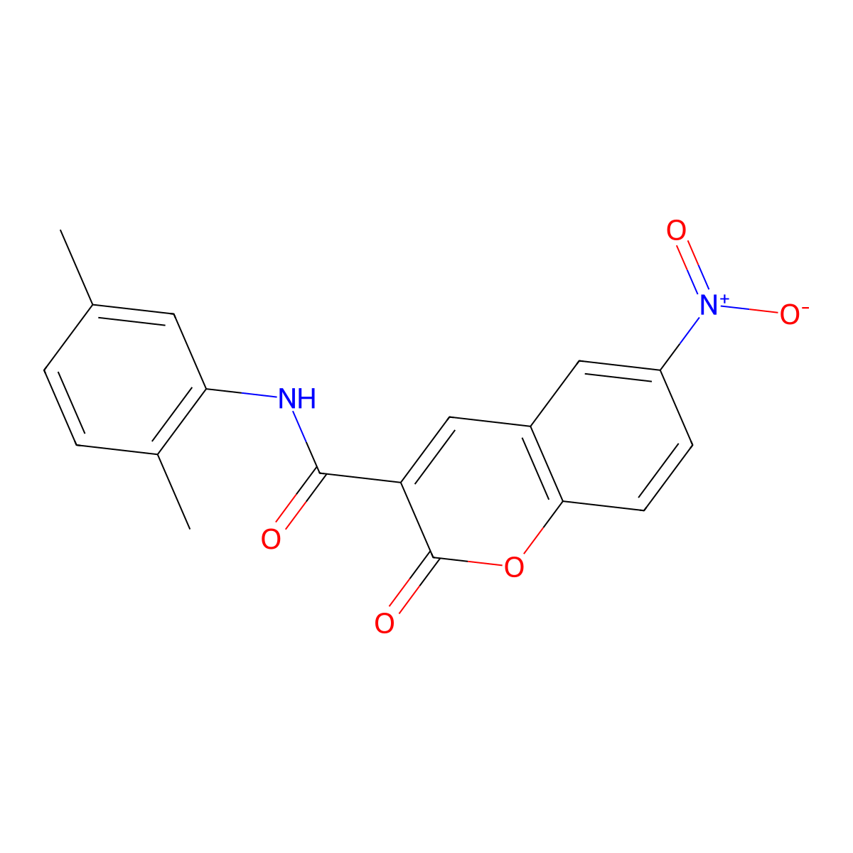 N-(2,5-dimethylphenyl)-6-nitro-2-oxo-2H-chromene-3-carboxamide molecular structure, CAS 5188-56-7