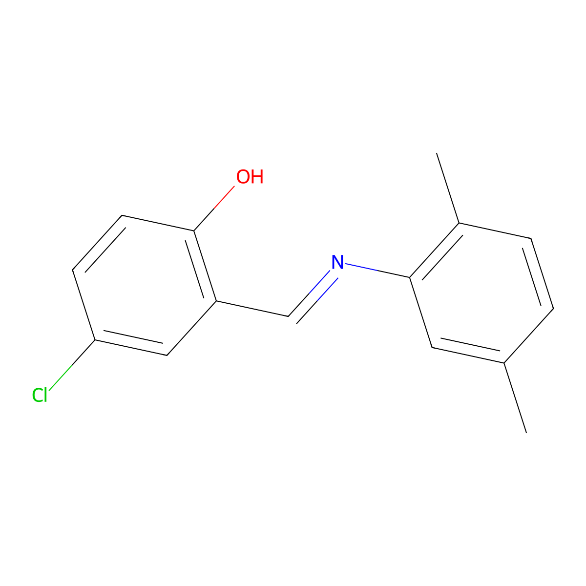 4-chloro-2-{(E)-[(2,5-dimethylphenyl)imino]methyl}phenol molecular structure, CAS 5188-62-5