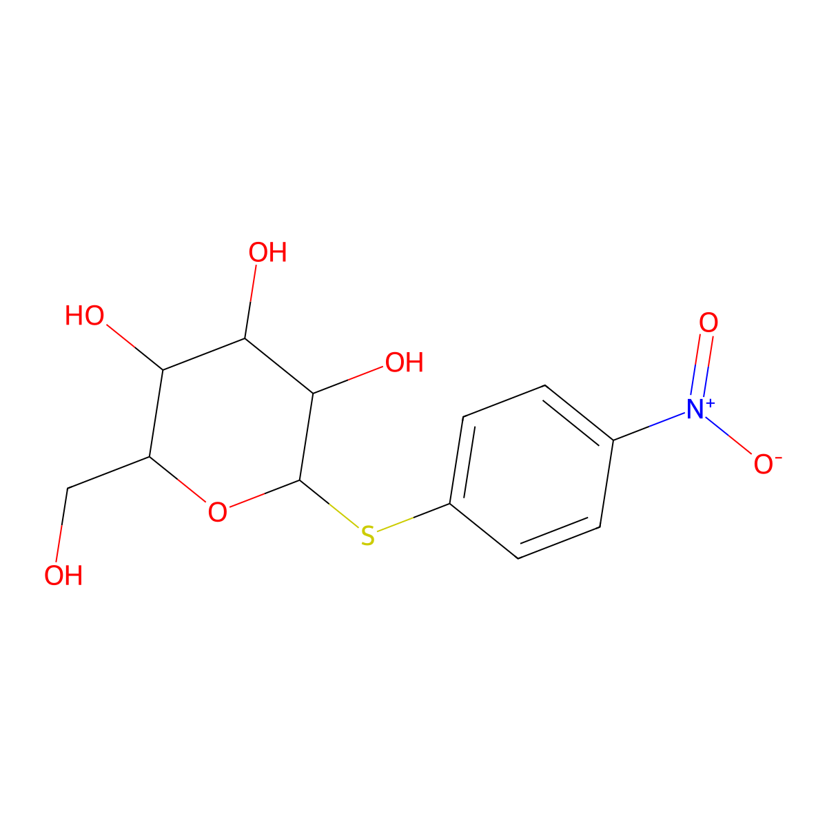 (2R,3S,4S,5S,6R)-2-(hydroxymethyl)-6-(4-nitrophenyl)sulfanyloxane-3,4,5-triol molecular structure, CAS 51885-03-1